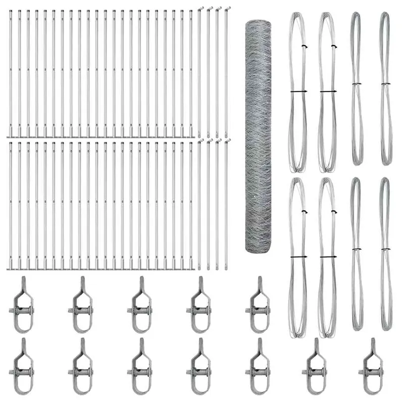 Nu Kopen vidaXL Recinzione esagonale con base in cemento 100 x 1,2 m Argento