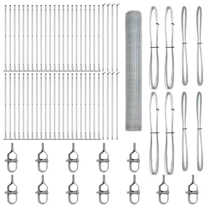 Korting vidaXL Recinzione esagonale con base in cemento 100 x 1,2 m Argento