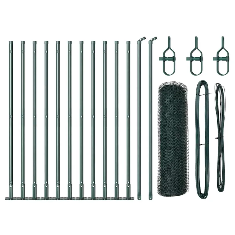 vidaXL Recinzione esagonale con base in cemento 25 x 0,5 m Rete Premium