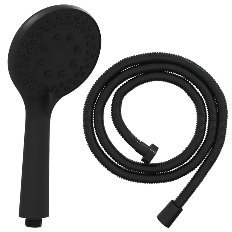 vidaXL Set di doccia con soffione Nero 150 cm Acciaio Inox Laatste Kans