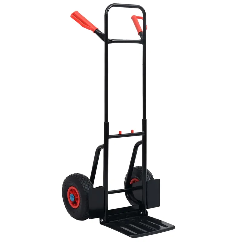 vidaXL Carrello a Mano Telescopico 200 kg Nero e Rosso Flitsaanbieding