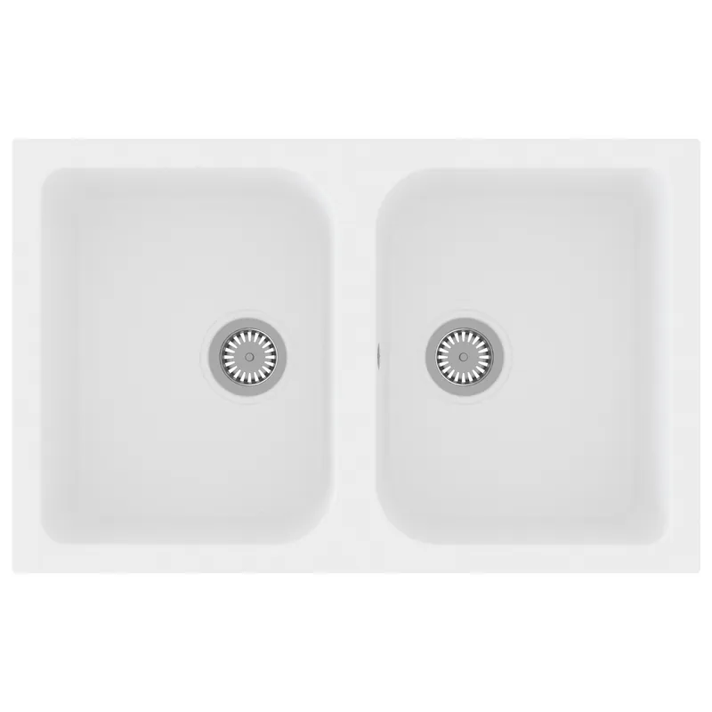 Hoge Kwaliteit vidaXL Lavello da cucina Bianco 76 x 48 x 30 cm Quarzo e Resina