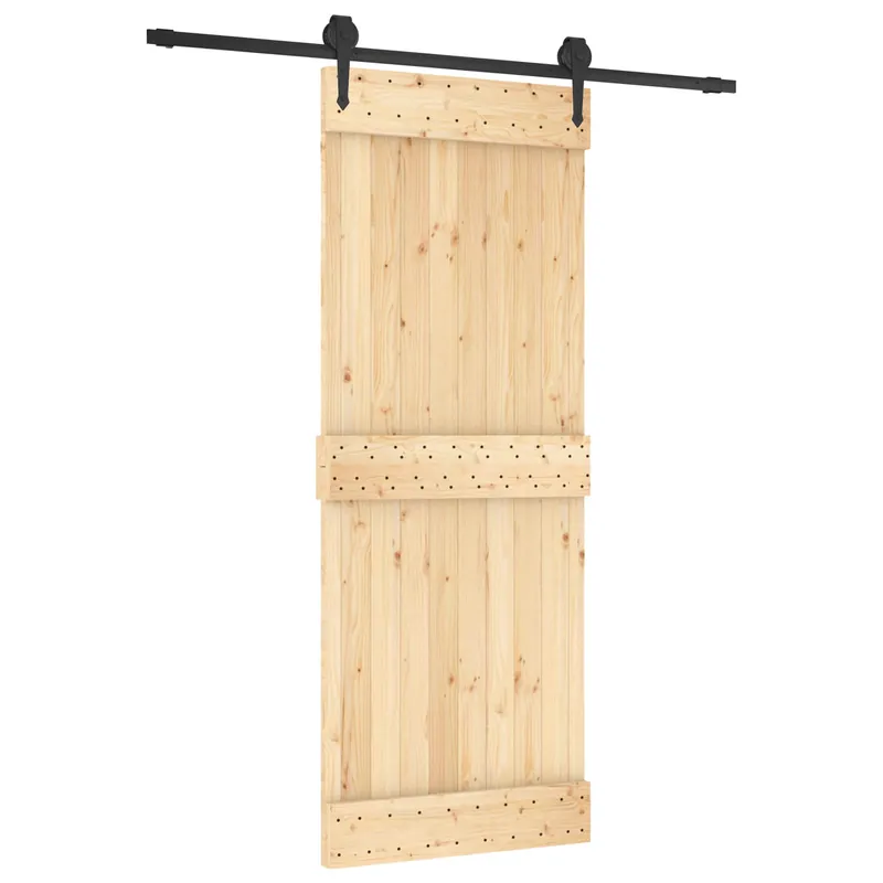 Weekendaanbieding vidaXL Porta scorrevole Naturale e Nero 80 x 210 cm
