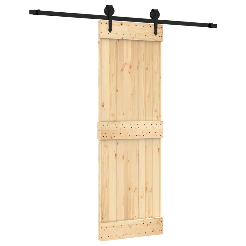 Flitsaanbieding vidaXL Porta scorrevole Naturale e Nero 70 x 210 cm