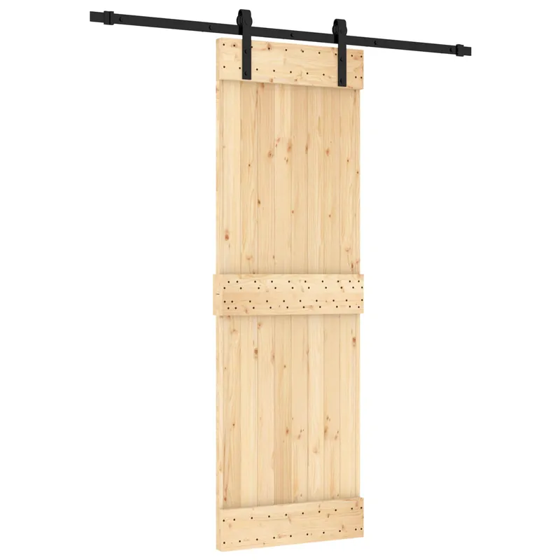 vidaXL Porta scorrevole Naturale e Nero 70 x 210 cm Superprijs