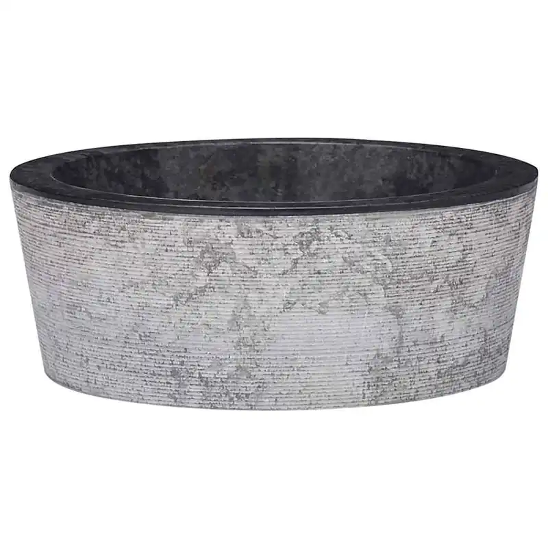 Express Levering vidaXL Lavandino Nero Ø40x15 cm in Marmo