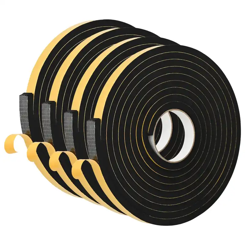 vidaXL Nastro adesivo in schiuma 4 pcs Nero 20mm x 5m Schiuma CR Voordeelprijs