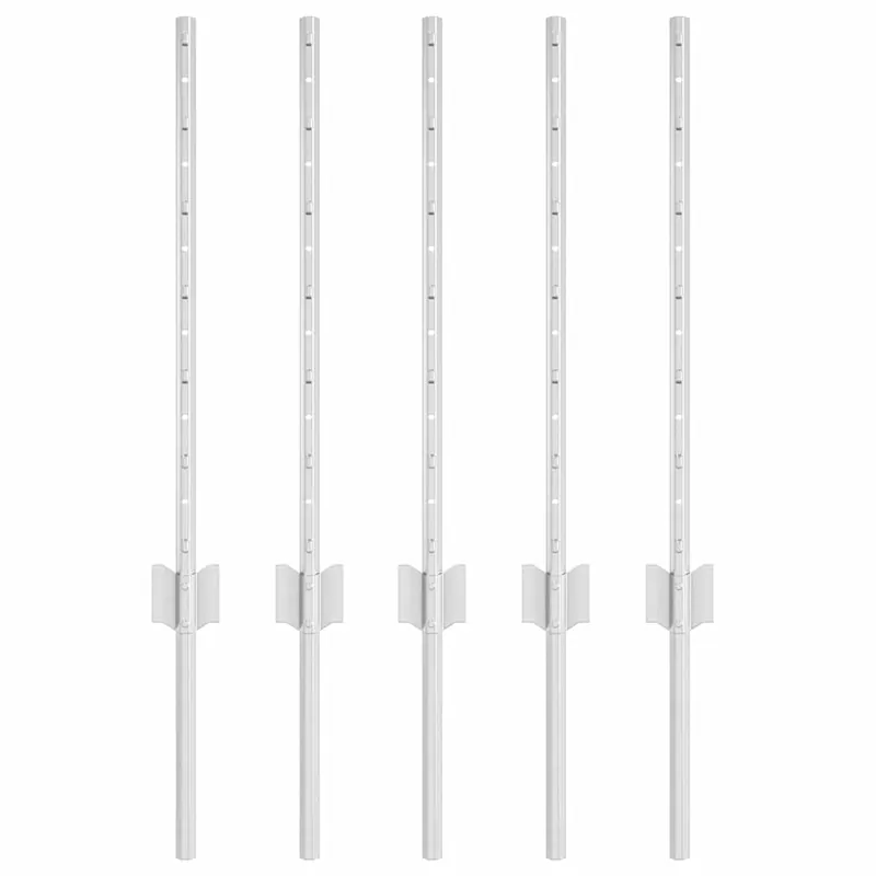 Gereduceerde Prijs vidaXL Palo per recinzione interrato 5 pz Argento 100 cm