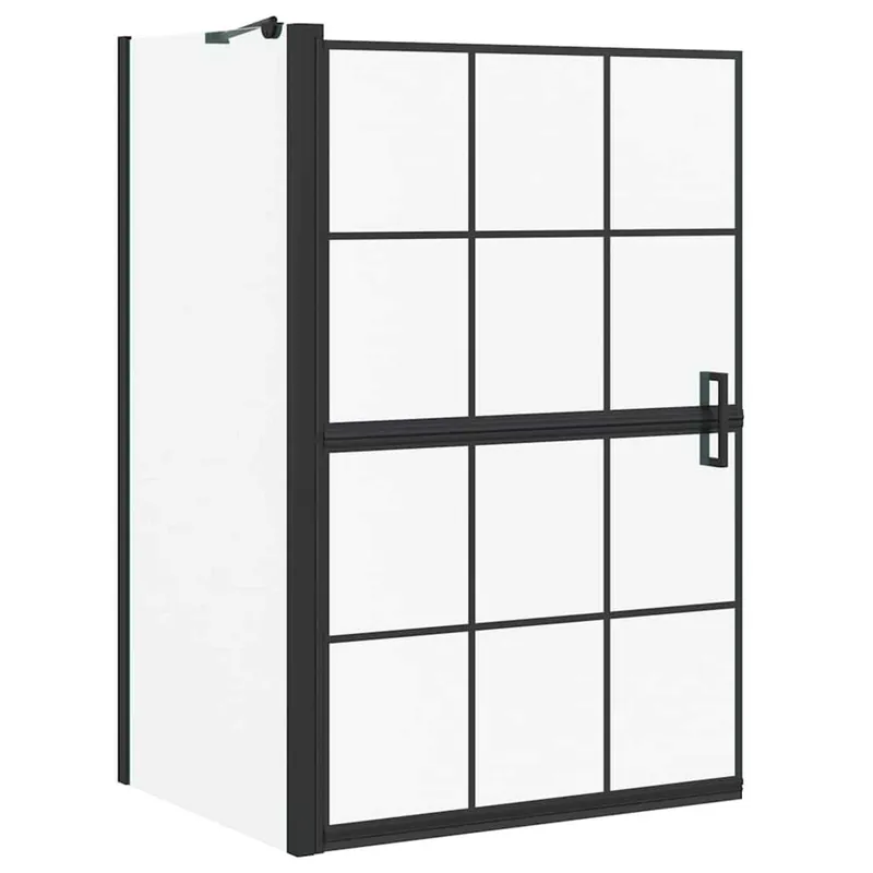 Beperkt Aanbod vidaXL Schermo per Bagno e Doccia Nero e trasparente 80 x 68 x 128 cm