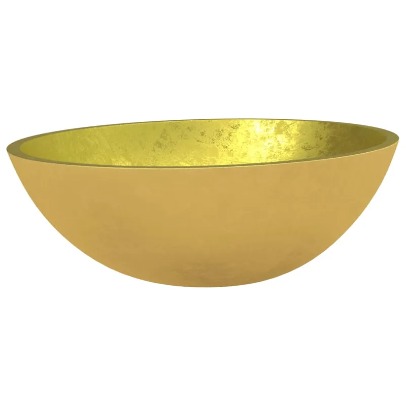 vidaXL Lavandino in Vetro 50x37x14 cm Oro Speciale Aanbieding