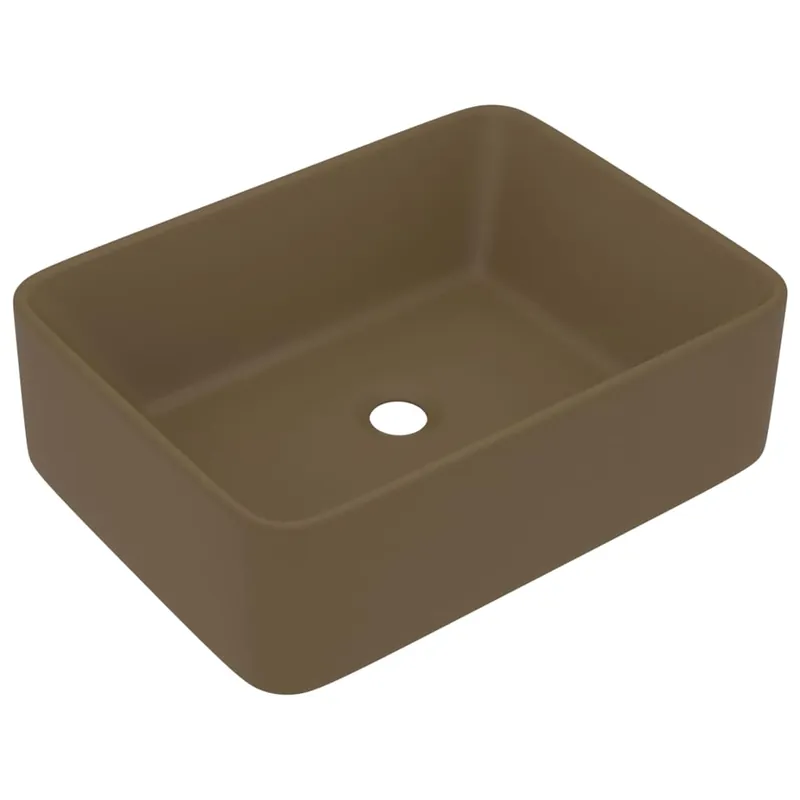 vidaXL Lavandino Luxury Crema Opaco 41x30x12 cm in Ceramica Laatste Kans