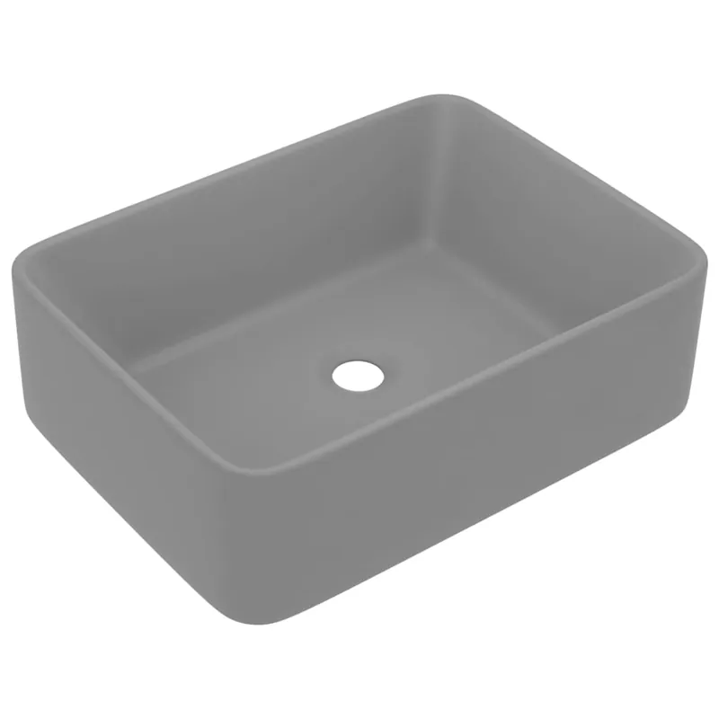 vidaXL Lavandino Luxury Grigio Chiaro Opaco 41x30x12 cm in Ceramica Koop Online
