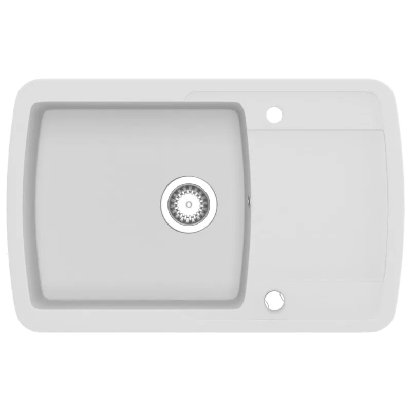 vidaXL Lavello da Cucina in Granito Vasca Singola Bianco Lage Kosten