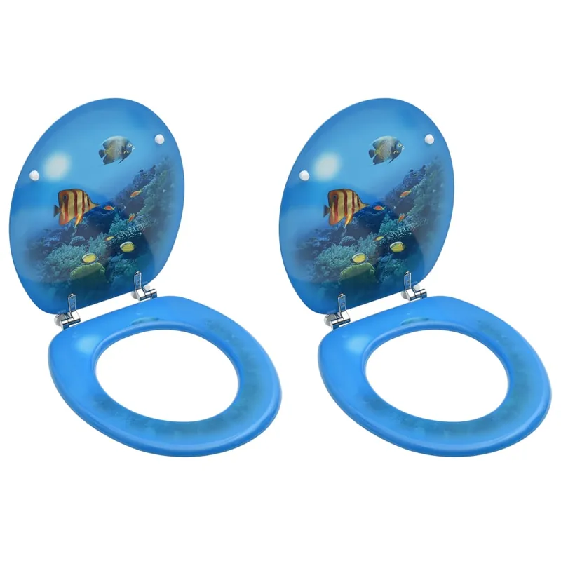 vidaXL Tavolette WC con Coperchi 2 pz in MDF Design Fondo Mare Shop Nu