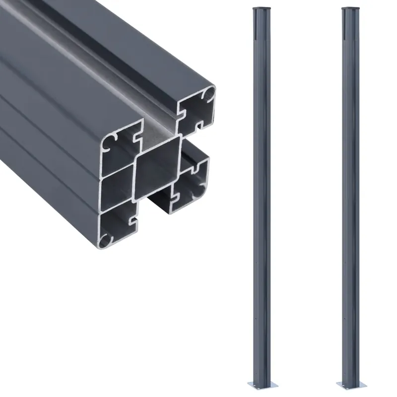 Lage Kosten vidaXL Pali di Recinzione 2 pz Grigio Scuro 185 cm in Alluminio