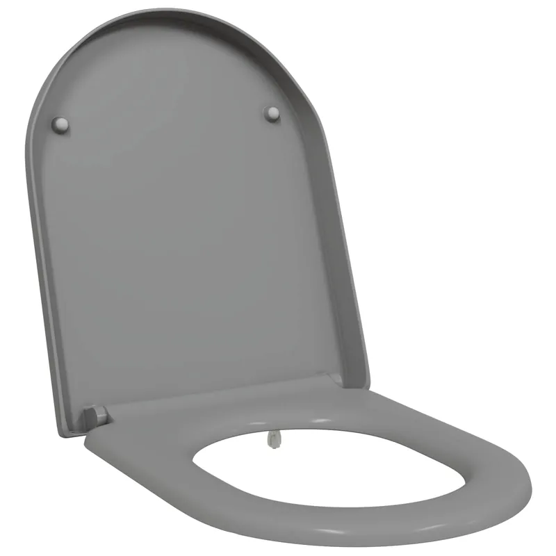 vidaXL Sedile del WC Grigio 49 x 36 x 4 cm Duroplast Premium