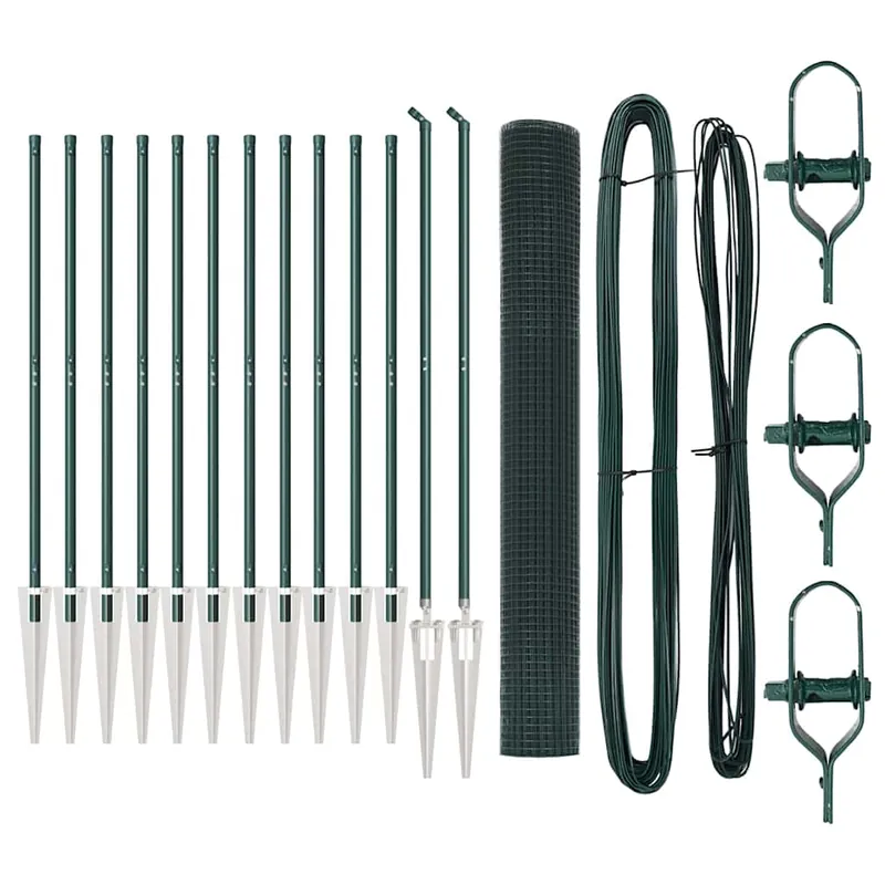 vidaXL Recinzione in rete saldata con punte 25 x 1 m Verde Rete Korting