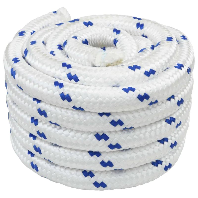 vidaXL Corda da Barca 25 m 4 Bianco e Blu PP Flitsaanbieding