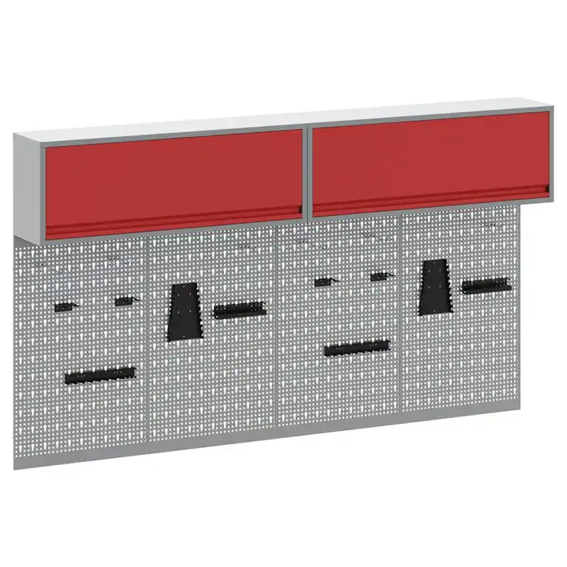 Populair vidaXL Set di armadi per attrezzi con lo scaffale 6 pcs Rosso