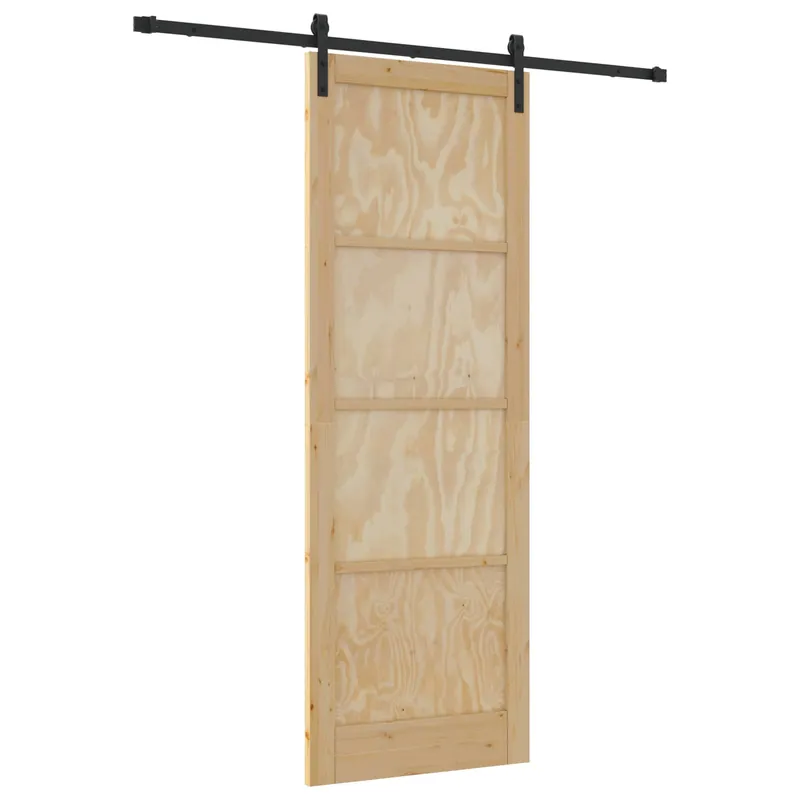 vidaXL Porta scorrevole Naturale e Nero 83 x 232 cm Hoge Kwaliteit