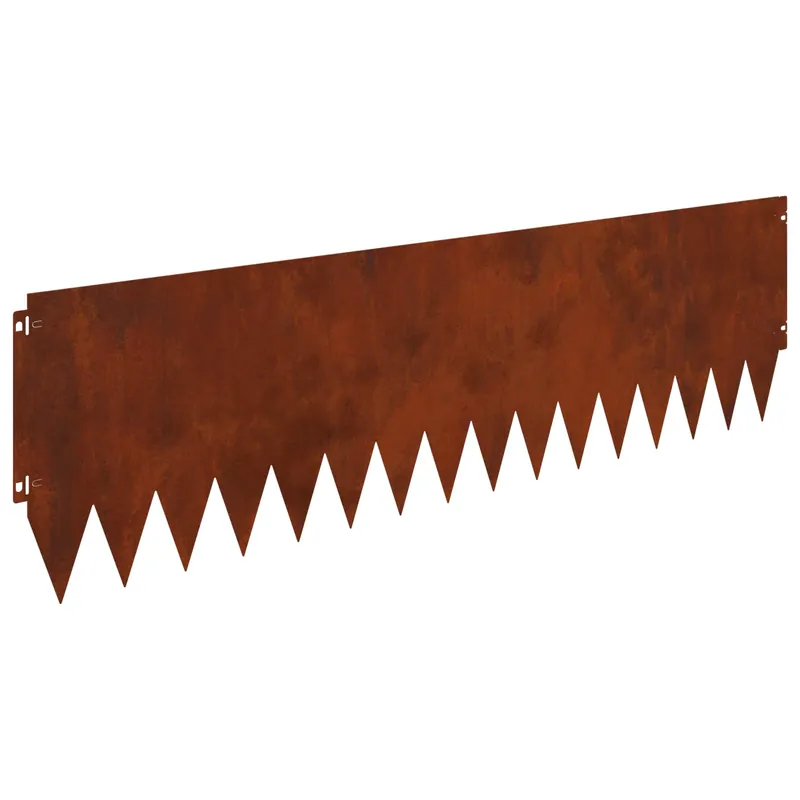 vidaXL Bordura per Prato 20 pcs 103 x 30 cm Acciaio Ruggine Tijdelijk Beschikbaar
