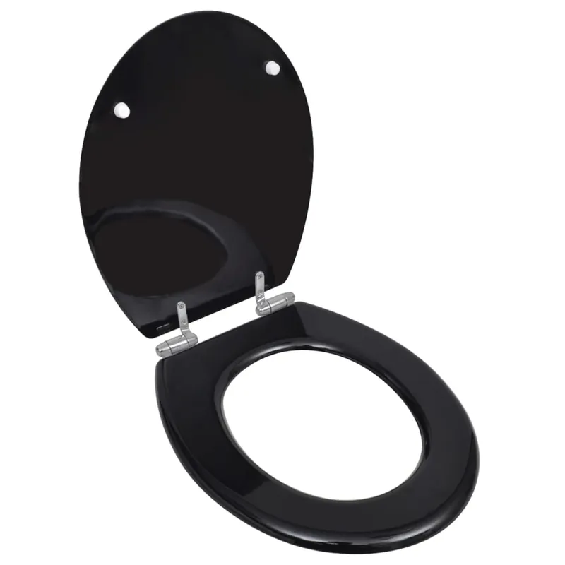 vidaXL Sedile WC in MDF Coperchio Chiusura Ammortizzata Semplice Nero Meest Verkocht