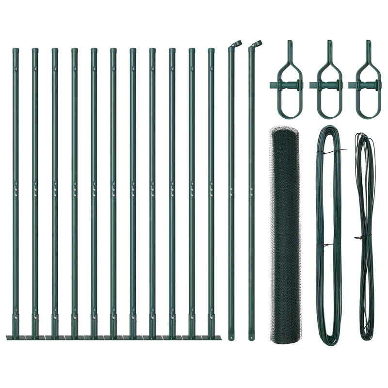 vidaXL Recinzione esagonale con base in cemento 25 x 1,2 m Verde Rete Laatste Versie
