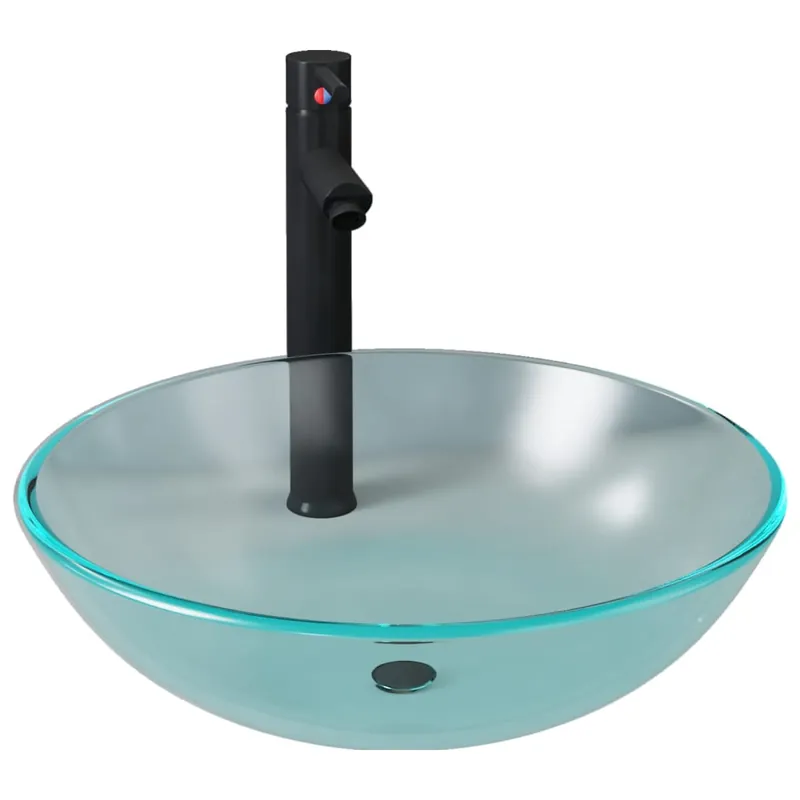 Beperkte Voorraad vidaXL Lavandino con Rubinetto e Piletta in Vetro Temperato Satinato