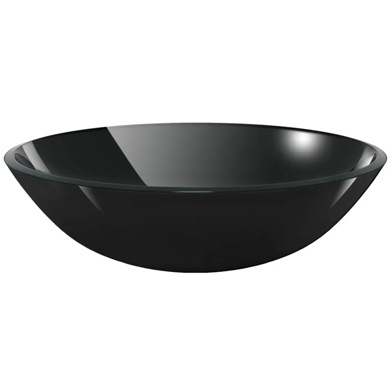 Favoriet vidaXL Lavandino in Vetro Temperato 42 cm Nero