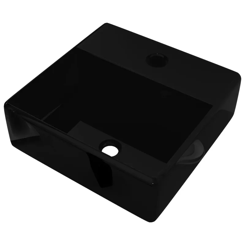 Fabrieksprijs Lavandino Bagno in Ceramica Nera Quadrato con Foro per Rubinetto