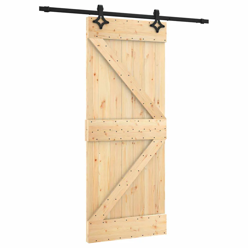 vidaXL Porta scorrevole Naturale e Nero 85 x 210 cm Hoge Kwaliteit