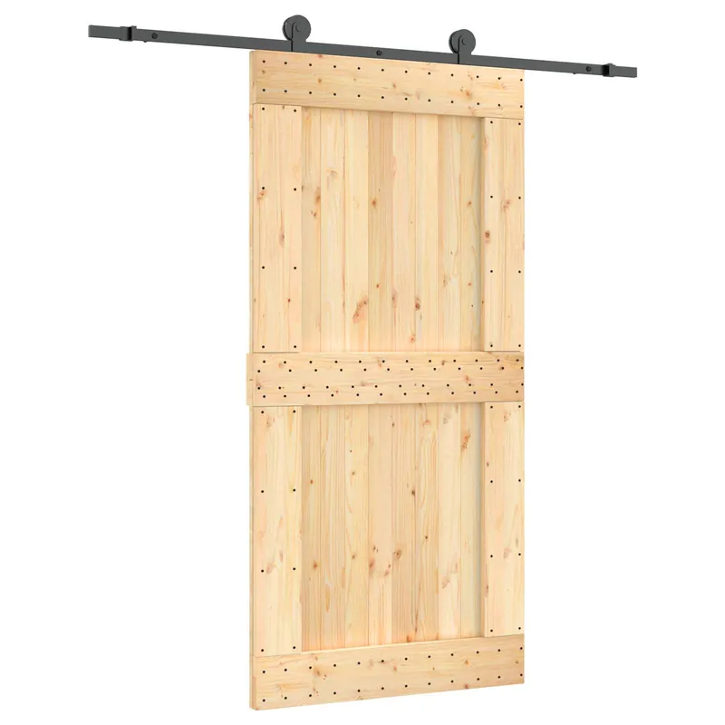 Beperkte Voorraad vidaXL Porta scorrevole Naturale e Nero 100 x 210 cm