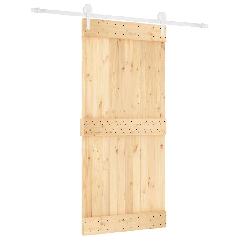 Koopje vidaXL Porta scorrevole Naturale e Bianco 95 x 210 cm