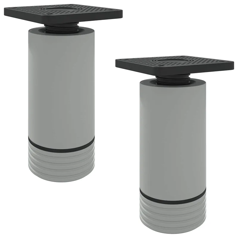 Gratis Retour vidaXL Piedini per mobili Regolabile 2 pcs Bianco 64 x 64 x 100 mm PP
