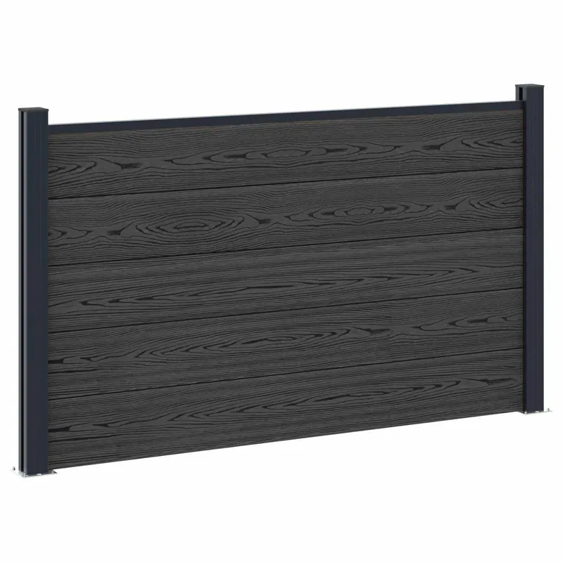 vidaXL Set di Recinzione 180 x 105 cm WPC e Alluminio Nero Bestseller