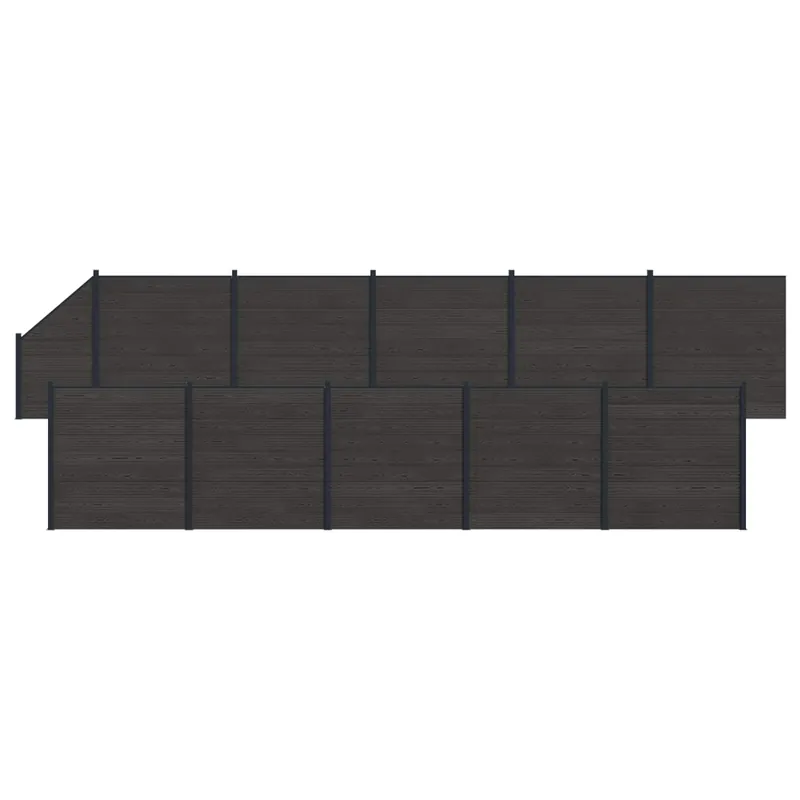 Beperkt Aanbod vidaXL Set di Recinzione 11 pcs 1830 x 186 cm WPC e Alluminio Nero