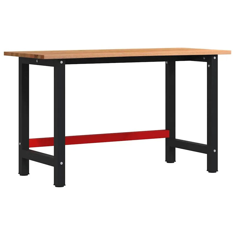 vidaXL Banco Lavoro Marrone Chiaro 140x60x81,5cm Legno Massello Rovere Dagaanbieding