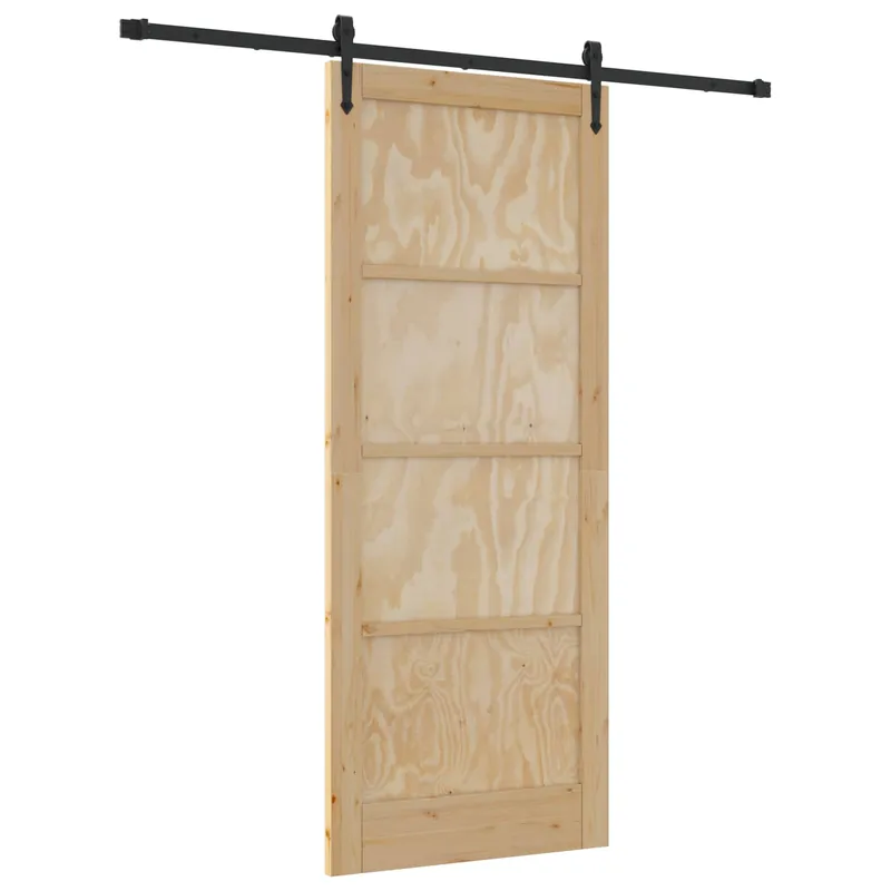 vidaXL Porta scorrevole ORKDAL Naturale e Nero 86 x 211 cm Gratis Retour