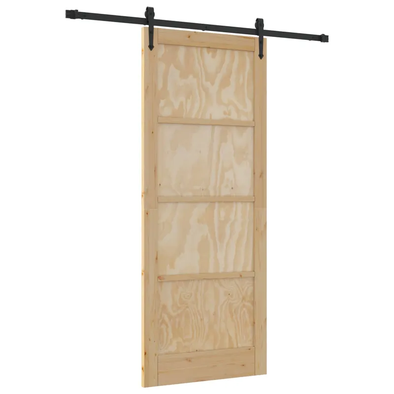 Premium vidaXL Porta scorrevole ORKDAL Naturale e Nero 86 x 211 cm