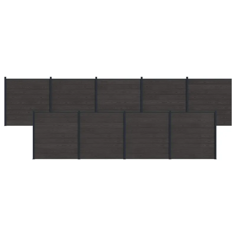 Actieprijs vidaXL Set di Recinzione 9 pcs 1564 x 186 cm WPC e Alluminio Nero