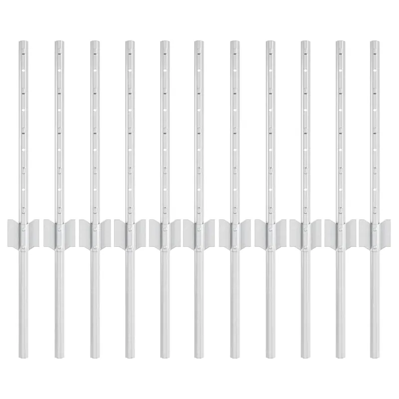 vidaXL Palo per recinzione interrato 11 pz Argento 80 cm Weekendaanbieding