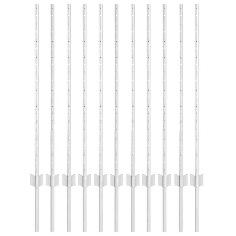 Aanbieding vidaXL Palo per recinzione interrato 11 pz Argento 140 cm