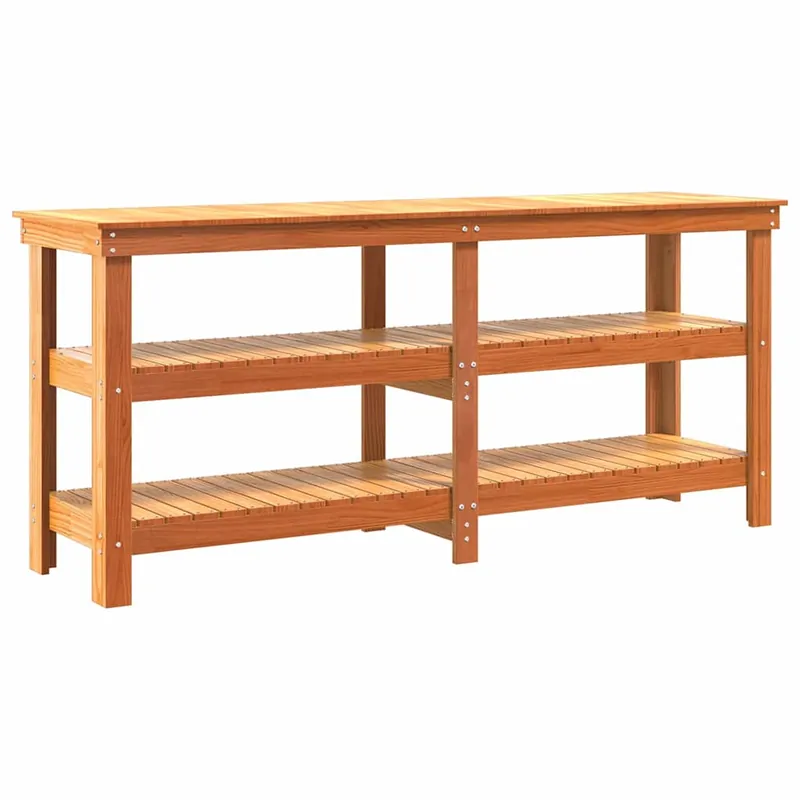 Seizoensaanbieding vidaXL Banco da lavoro Marrone cerato 181.5 x 50 x 80 cm Pino massello