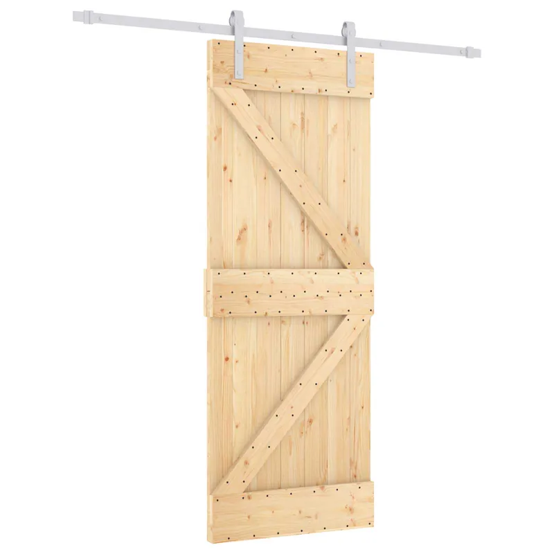 vidaXL Porta scorrevole Naturale e Bianco 80 x 210 cm Express Levering