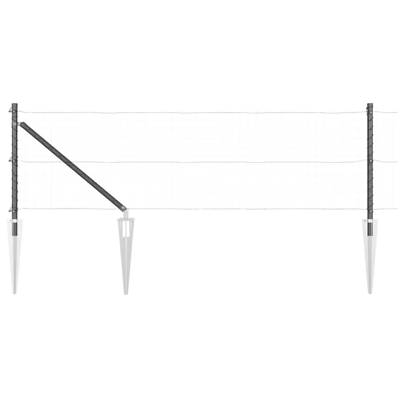 Veilige Betaling vidaXL Palo da recinzione con picchetto a terra 13 pz Grigio