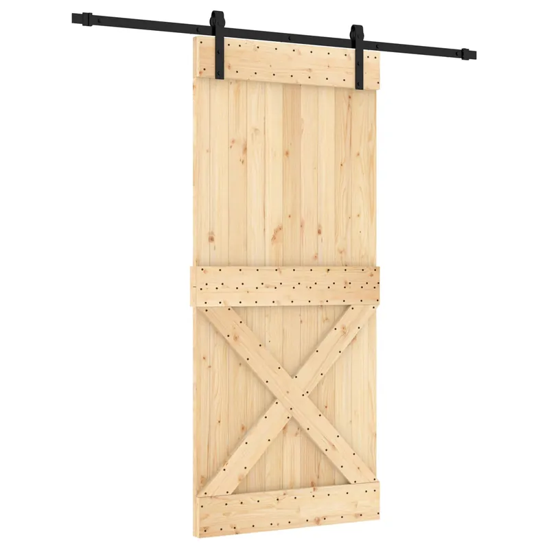 vidaXL Porta scorrevole Naturale e Nero 90 x 210 cm Nu Kopen