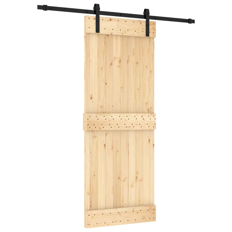Beste Prijs vidaXL Porta scorrevole Naturale e Nero 80 x 210 cm