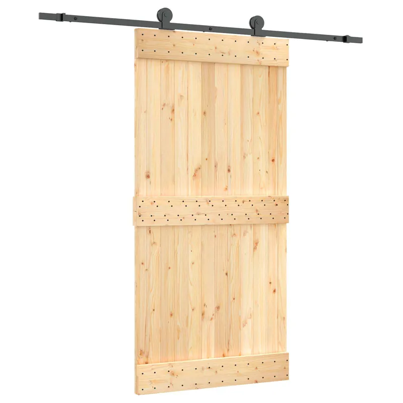 vidaXL Porta scorrevole Naturale e Nero 100 x 210 cm Koop Vandaag