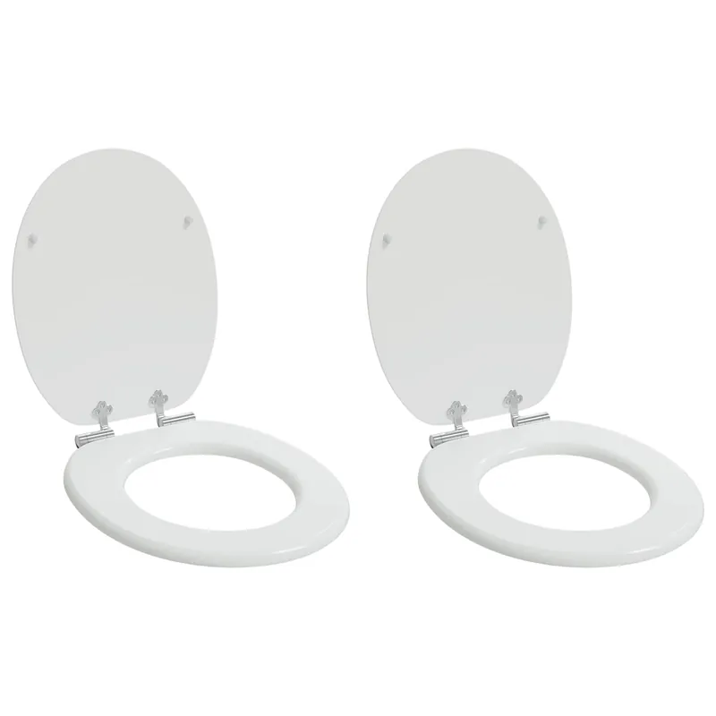 vidaXL Sedile per toilette con chiusura morbida 2 pcs Bianco Actieprijs