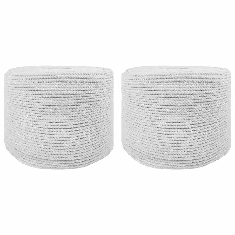 vidaXL Corda 2 pcs Bianco Cotone Laatste Versie